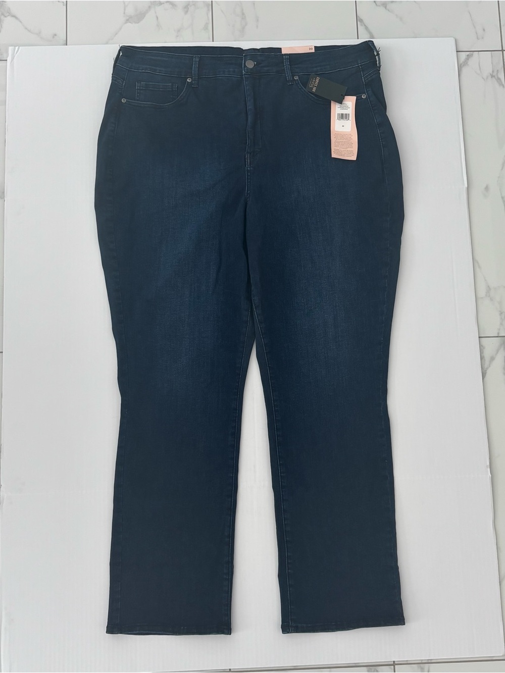 NYDJ Curves 360 Marilyn Straight Jeans 20 Plus Underground Dark Wash Stretch NWT